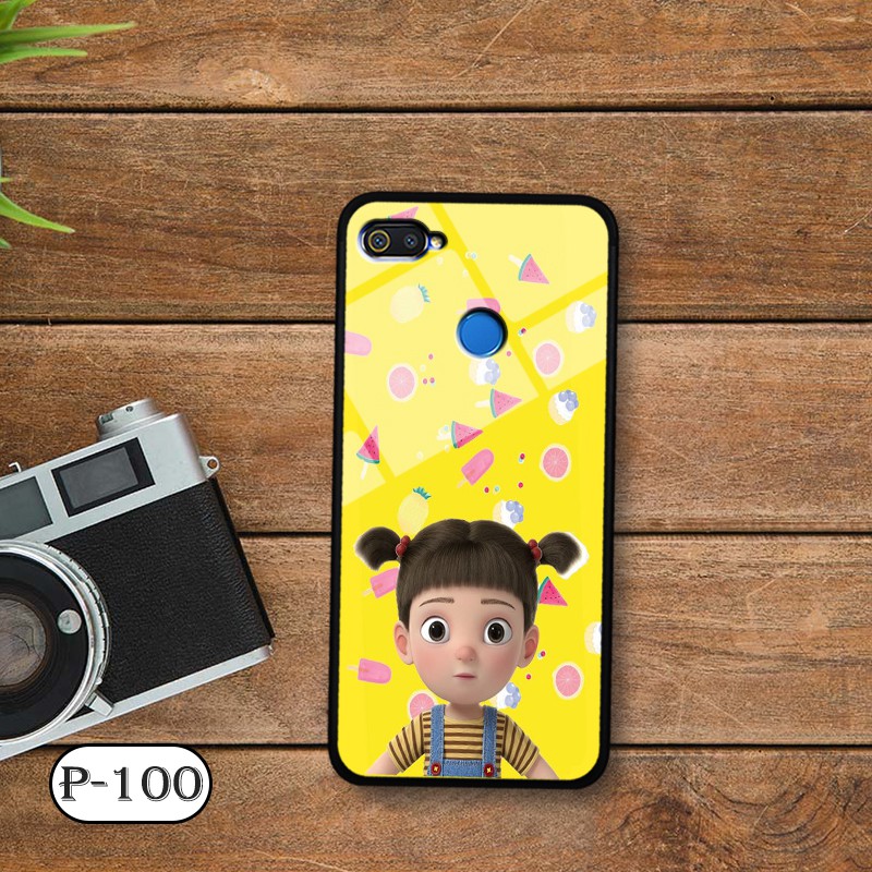 Ốp lưng kính 3D OPPO A12- hình cute