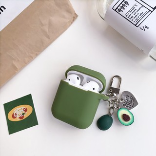Vỏ Bảo Vệ Hộp Sạc Tai Nghe AirPods Apple Kèm Móc Khóa Hình Trái Bơ Phong Cách Hàn Quốc Chống Bụi