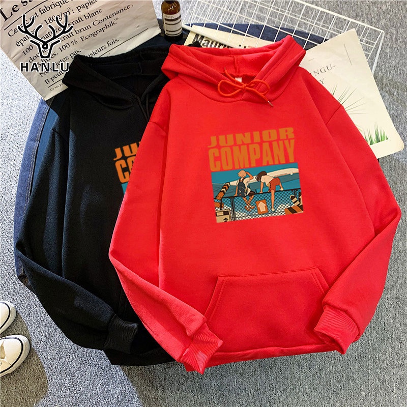 Áo khoác sweater AOKANG có mũ trùm đầu dáng rộng in hoạt hình phong cách Hàn Quốc cho nam