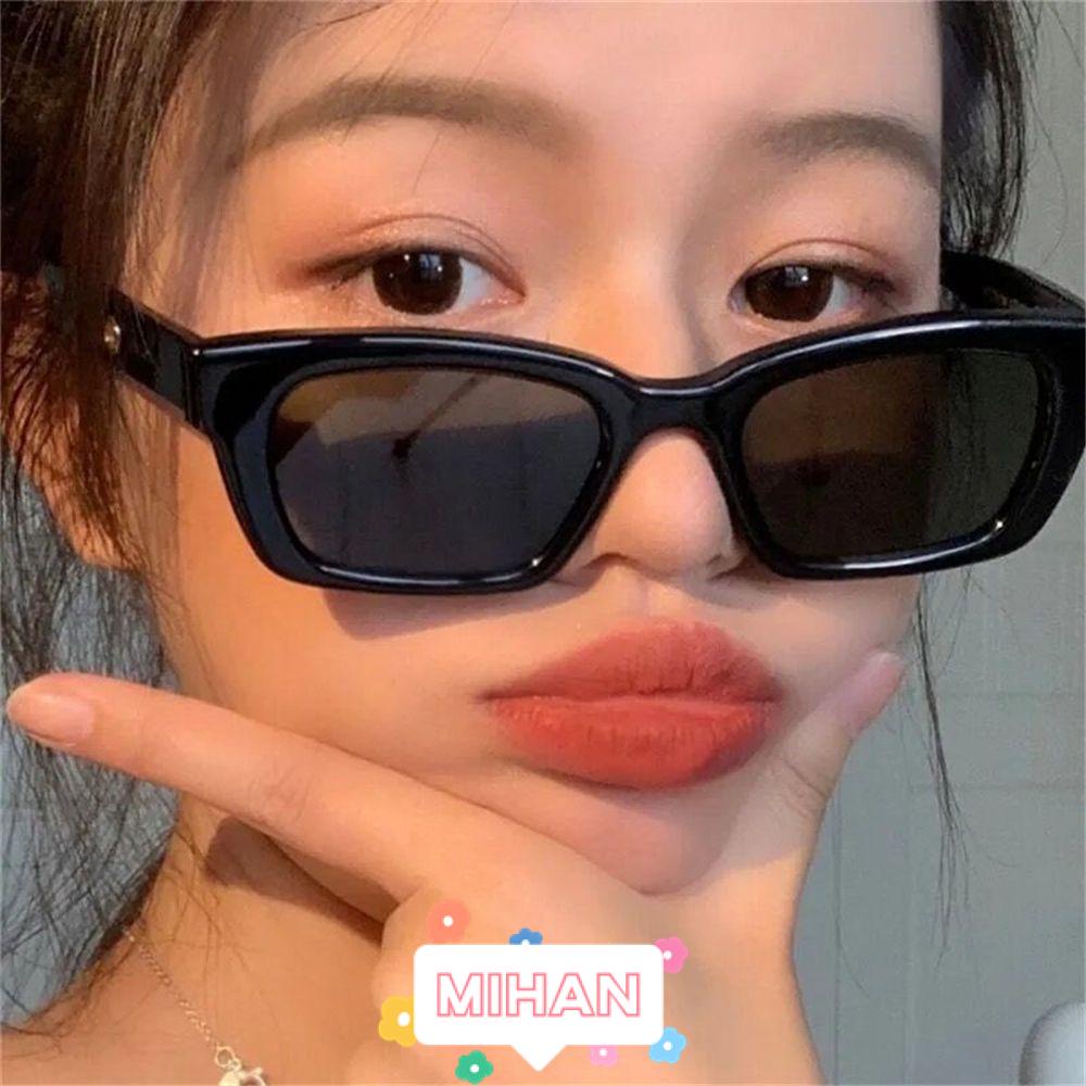 MIHAN1 Vintage Rectangle Sunglasses Trendy Style Sunglasses for Women Retro Sun Glasses New Fashion Driver Goggles Square Frame UV400 Protection Ladies Eyeglasses