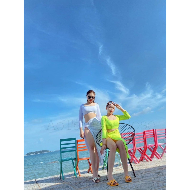 [HÀNG CÓ SẴN] Bikini tay dài vay dài kèm quần chip (hình thật shop chụp)