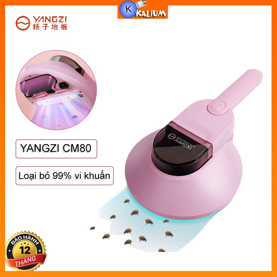 Máy hút bụi giường nệm YANGZI CM80 - Công nghệ đèn UV diệt khuẩn mạnh mẽ, lực hút 12Kpa, công suất 300W