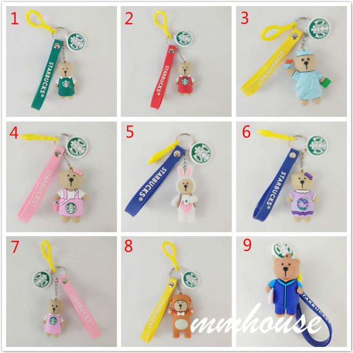 Móc khóa hình chú gấu 36 kiểu lựa chọn