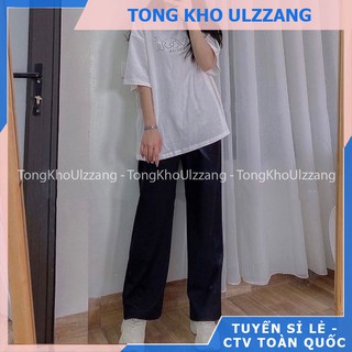 Quần tây ống rộng nữ lưng cao 100cm - Style ULZZANG Hàn Quốc - Vải Cát Hàn - Hack dáng mọi phong cách - Mix đồ cực xinh