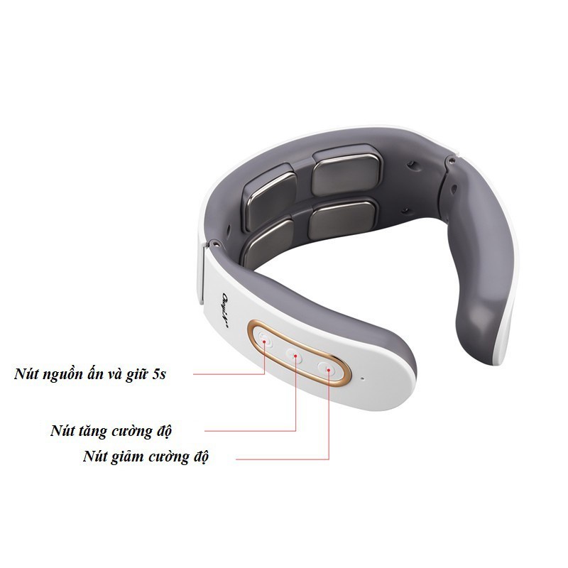 Máy massage cổ vai gáy có chức năng chườm nóng 42℃ hồng ngoại với 4 đầu tiếp xúc hàng chất lượng