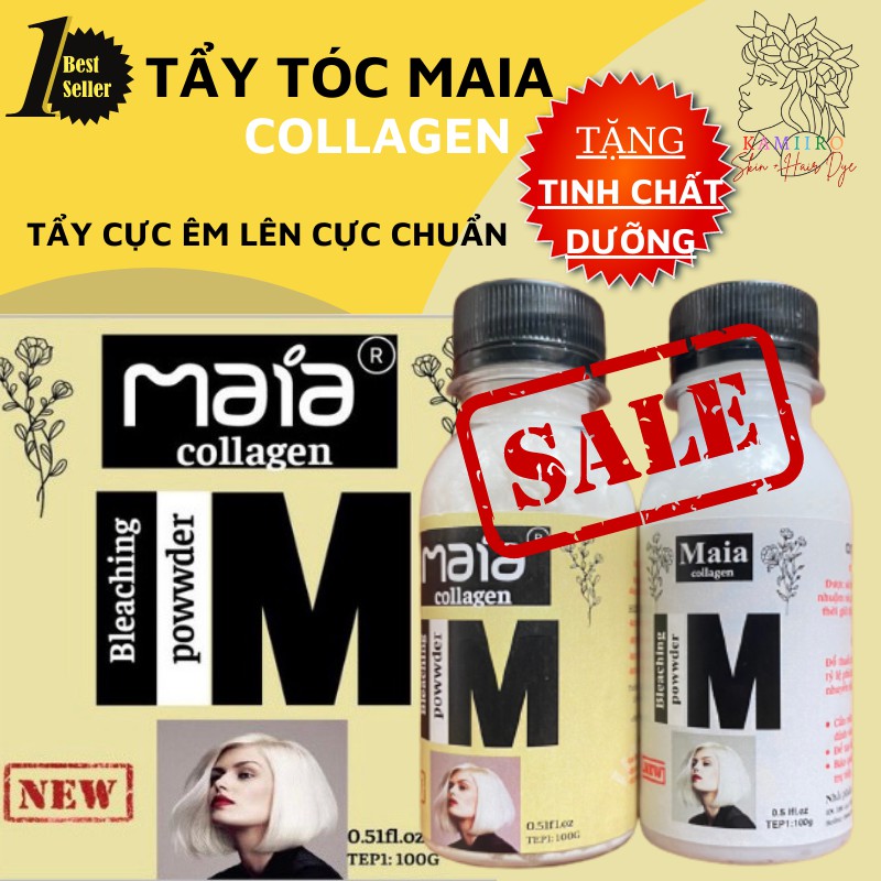 Tẩy tóc MAIA BLEACHING POWDER COLLAGEN - Tẩy cực êm, lên cực chuẩn kamiiro