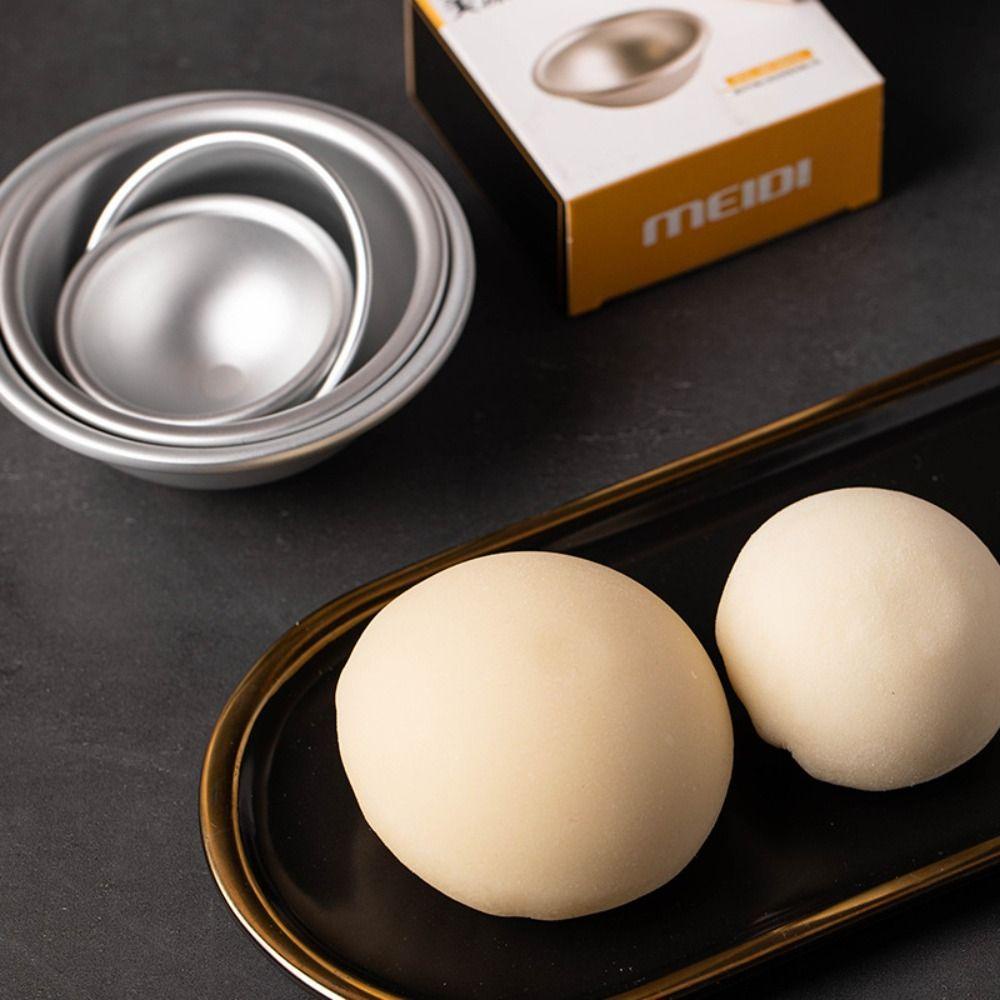 Khuôn Làm Bánh Hình Bán Cầu 3D Bằng Nhôm 10 Cái