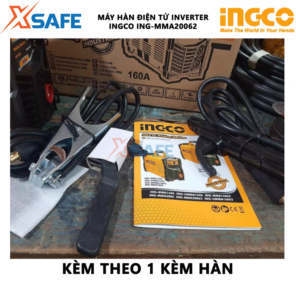 Máy hàn điện tử Inverter INGCO ING-MMA20062 | Máy hàn que điện tử Điện áp ra tối đa 200A Công nghệ IGBT Inverter