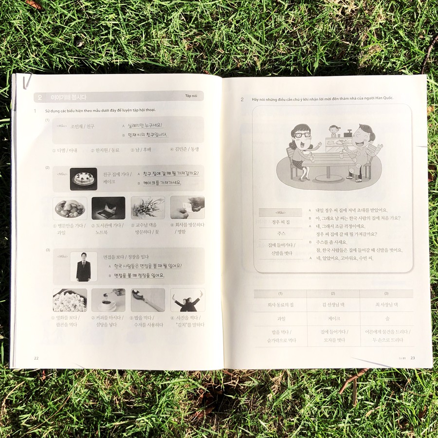 Sách - Combo Tiếng Hàn Tổng Hợp Dành Cho Người Việt Nam - Phiên bản mới - Sơ cấp 1, 2 + Sách Bài tập (Bản không màu)