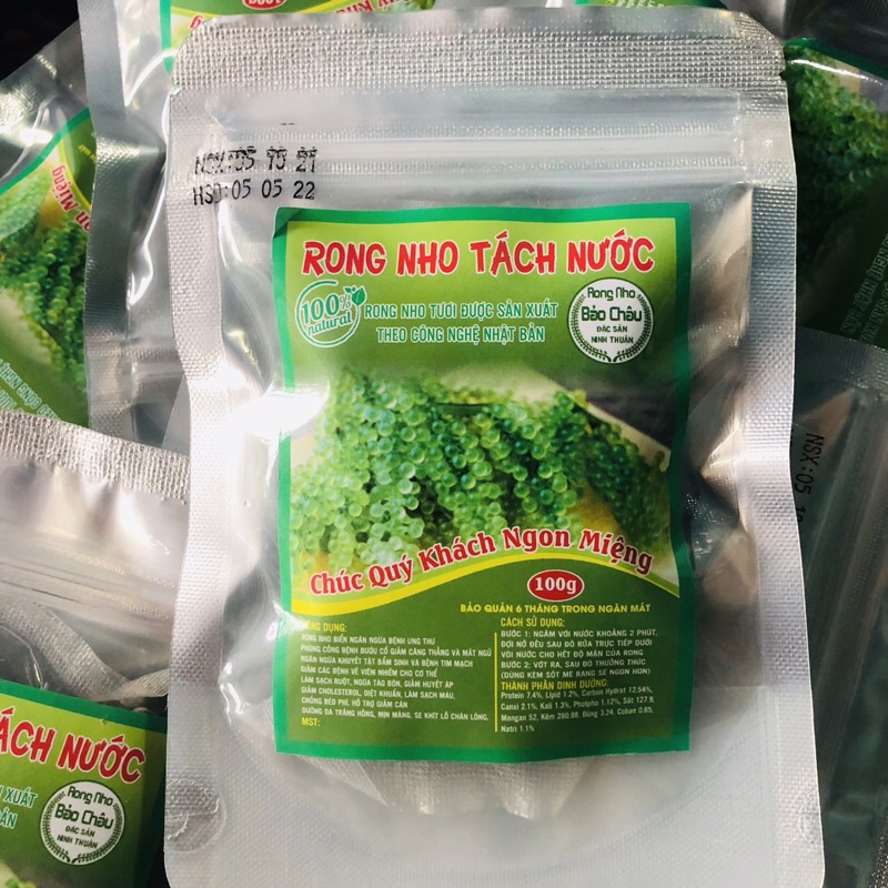 [5 GÓI 100G] - COMBO 5 GÓI RONG NHO TÁCH NƯỚC/ RONG NHO BIỂN/ SẢN PHẨM TỐT CHO SỨC KHỎE