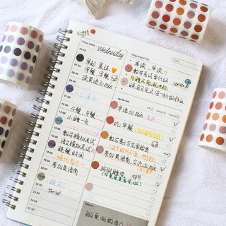 Cuộn Miếng Dán Sticker Washi Chấm tròn  Basic Trang Trí Bullet Journal, Nhật Ký, DIY Sổ Vở , Dán Postcard trang trí