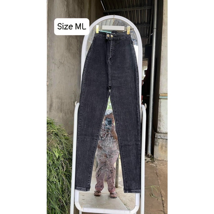 Quần jean cúc bấm Lưng Cao
