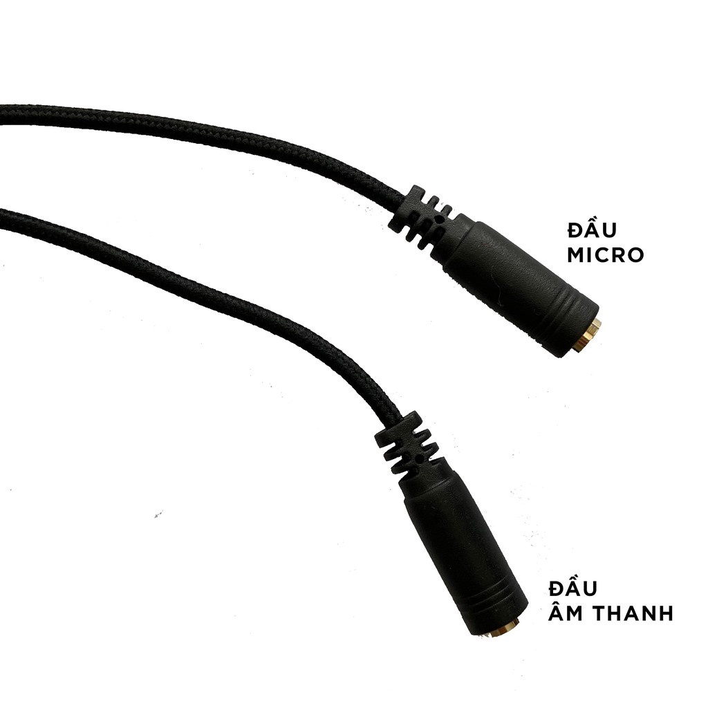 Cáp 2 Cổng 3.5mm Sang 1 Cổng 3.5mm HAVIT CH001, Đầu Cáp Mạ Vàng, Bọc Dù Chắc Chắn - Chính Hãng BH 90 Ngày Dizigear