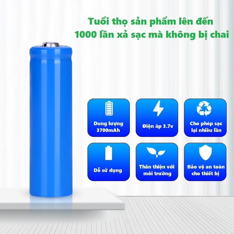 Pin sạc Lithium 18650 3.7V 3200mah cho loa trợ giảng, quạt tích điện, quạt mini