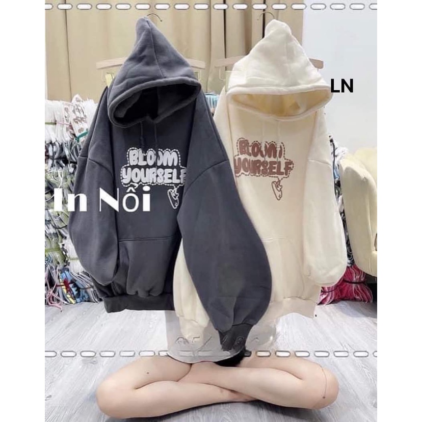 Áo hodie bloom mũ 2 lớp tay bồng-6L0N
