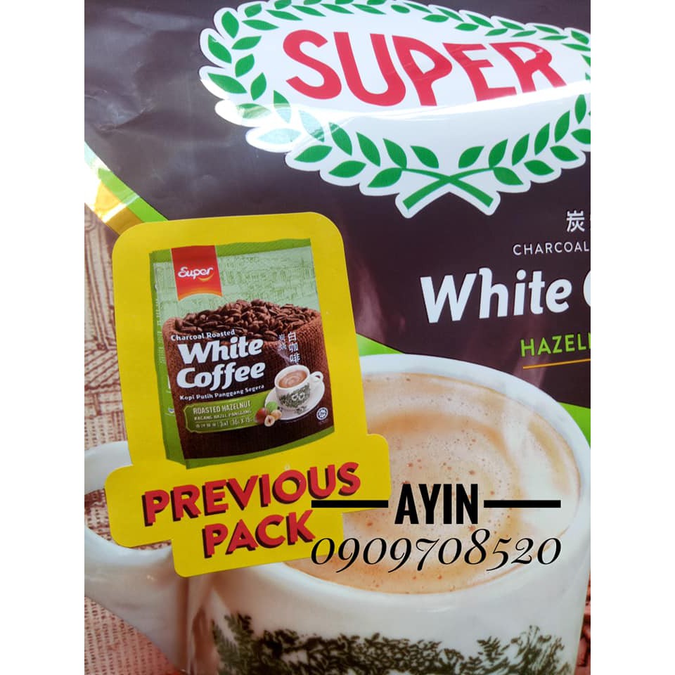 ( Bao Bì Mới ) Cà Phê Trắng Super Vị Hạt Dẻ - Super White Coffee Hazelnut Malaysia