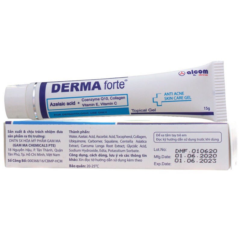 Derma forte gel hỗ trợ lành mụn ngừa sẹo thâm