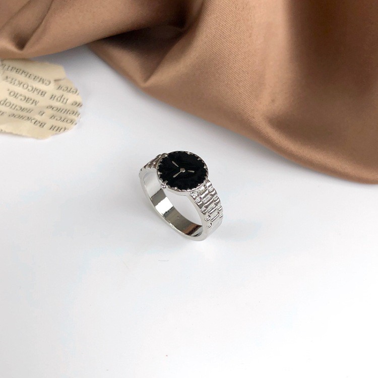 Nhẫn đeo ngón tay kiểu đồng hồ đơn giản thời trang cho nữ