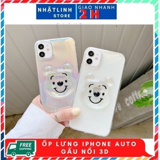 Ốp lưng iphone Auto Gấu Nổi 3D 12 pro max,12,12 pro,11 pro max,11 pro,7 plus,7,xs max,8g,