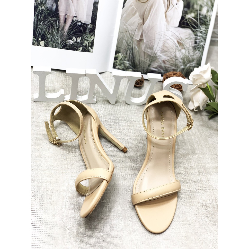 Giày sandal cao gót nữ quai ngang cổ điển - Giày cao gót 9cm - Giày nữ da mềm gồm 3 màu - Linus LN286