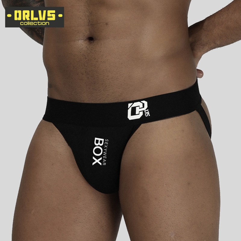 ORLVS Men's Underwear Men Sexy Briefs Jockstrap Pouch Cuecas Man Cotton Panties Thongs Mesh Underpants Gay Slip Homme Srting OR213