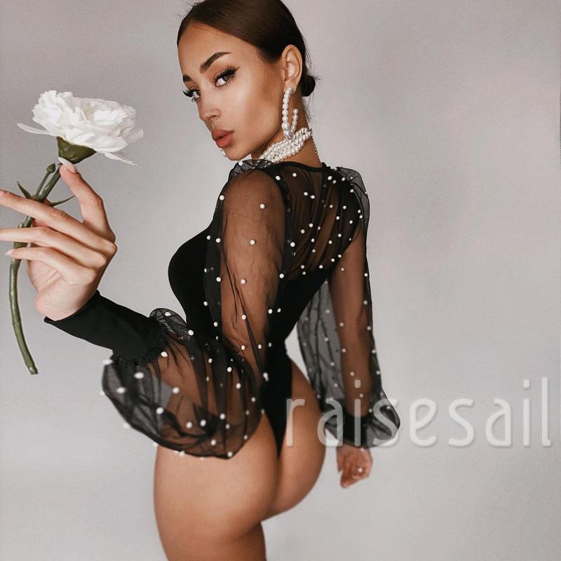 Áo Liền Quần Tay Dài Cổ Tròn Màu Trơn Lưng Cao Phối Lưới Thời Trang Cho Nữ | BigBuy360 - bigbuy360.vn