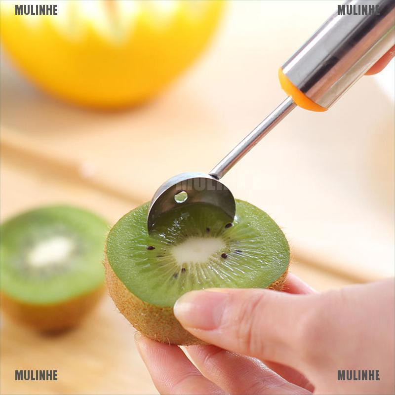 Muỗng Múc Kem Và Trái Cây Hai Đầu Bằng Thép Không Gỉ Mới