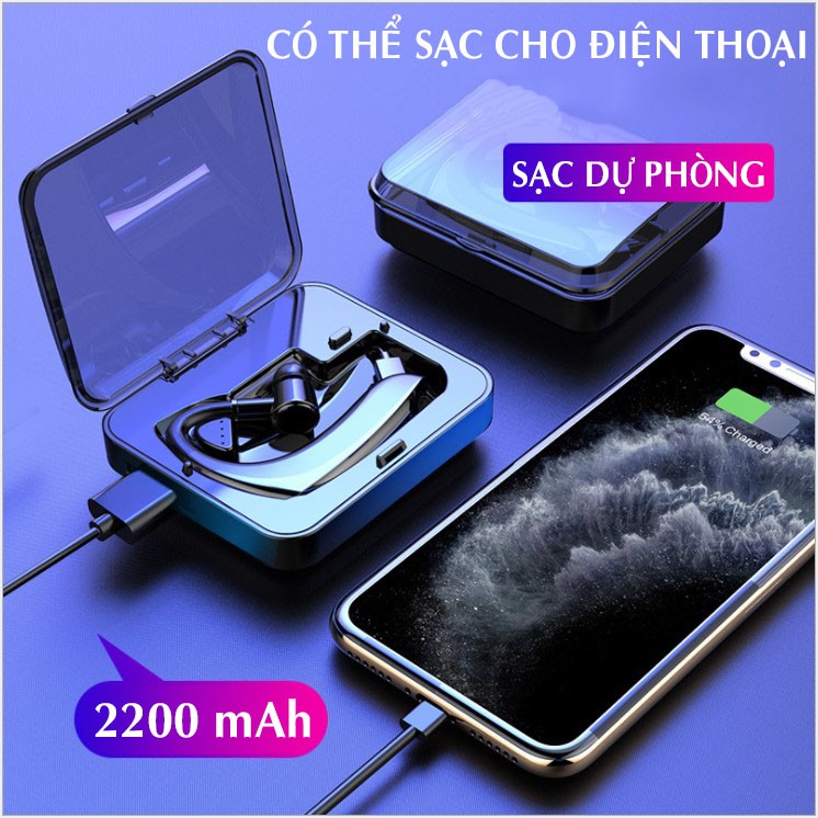 Tai Nghe Bluetooth, Tai nghe nhét tai bluetooth M20 Pin trâu 36 giờ nghe nhạc; Cốc Sạc Kiêm Sạc Dự Phòng 2000mAh