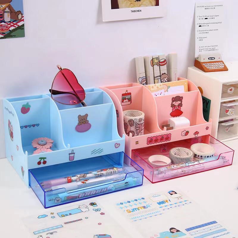 kệ mini decor bàn học 💥FREESHIP💥 hộp đựng bút nhiều màu