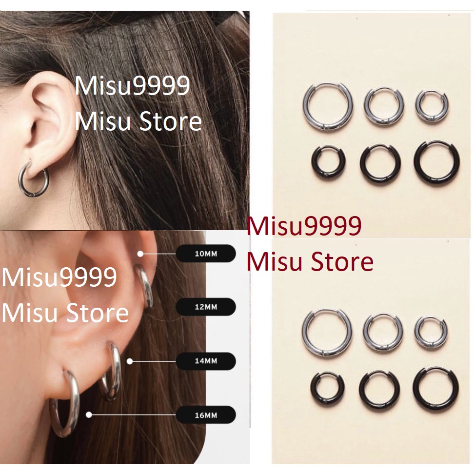 Khuyên tai titan Classic tròn basic Full Size