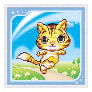 Tranh đính đá Con mèo 77367 (31x31) chưa đính