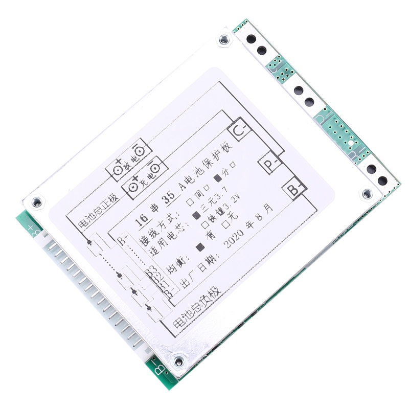 Bảng Mạch Bảo Vệ Pin Lithium 18650 BMS PCB 16S 60V 35A