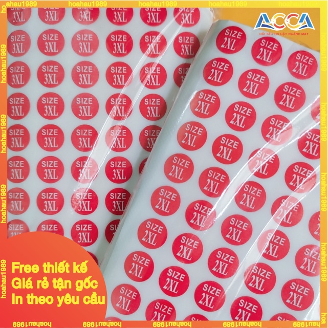 [HÀNG MỚI VỀ] 70 MIẾNG TEM DECAL DÁN SIZE MÀU ĐỎ_TEM DECAL SIZE DÁN QUẦN ÁO_DECAL DÁN SIZE S M L ĐẾN SIZE 4XL_NHẬN IN