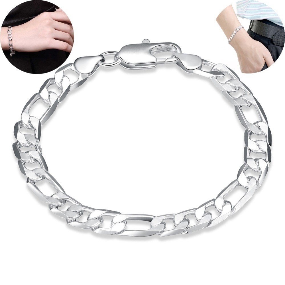 Lắc tay bạc 925 dạng xích sang trọng cá tính cho nam