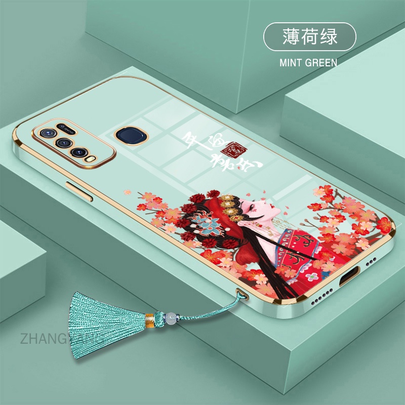 Ốp Điện Thoại TPU Silicon Mềm Viền Thẳng Có Dây Đeo Cho vivo y50 y30