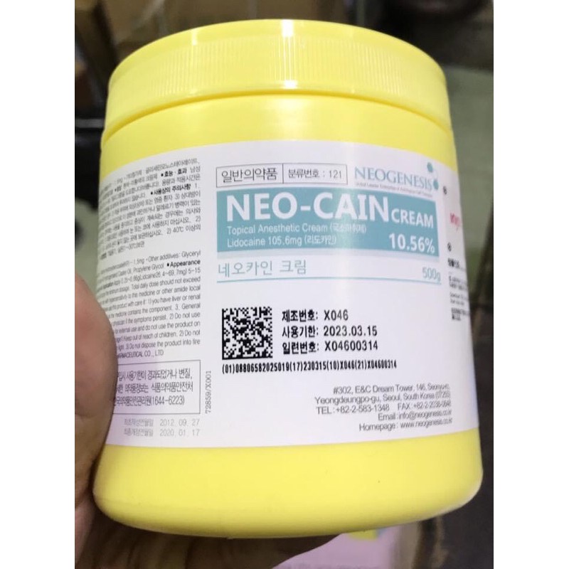 Kem Neo Cain 10.56% ủ trong quá trình lăn kim phi kim bắn laser tại spa tmv hàng chuẩn hàn