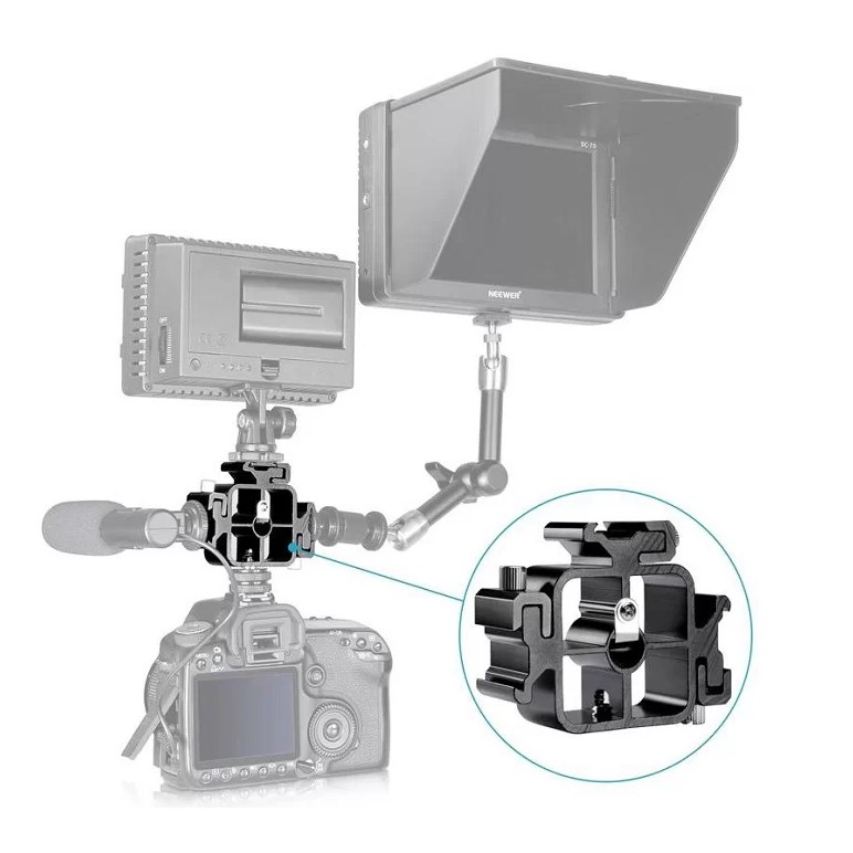 GÁ GIỮ 3 ĐÈN FLASH KÈM KHE CẮM DÙ