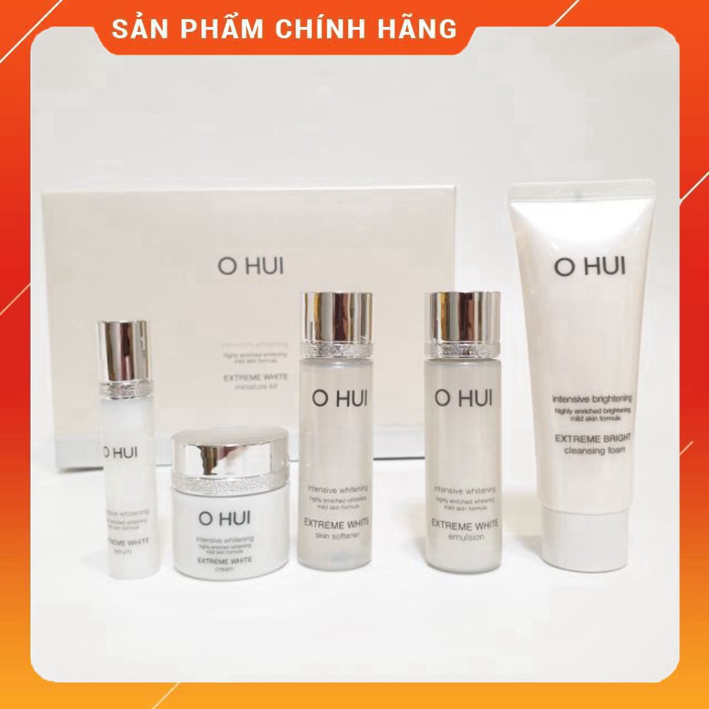 Set dưỡng trắng da mờ thâm nám tàn nhang Ohui Extreme White 5 món