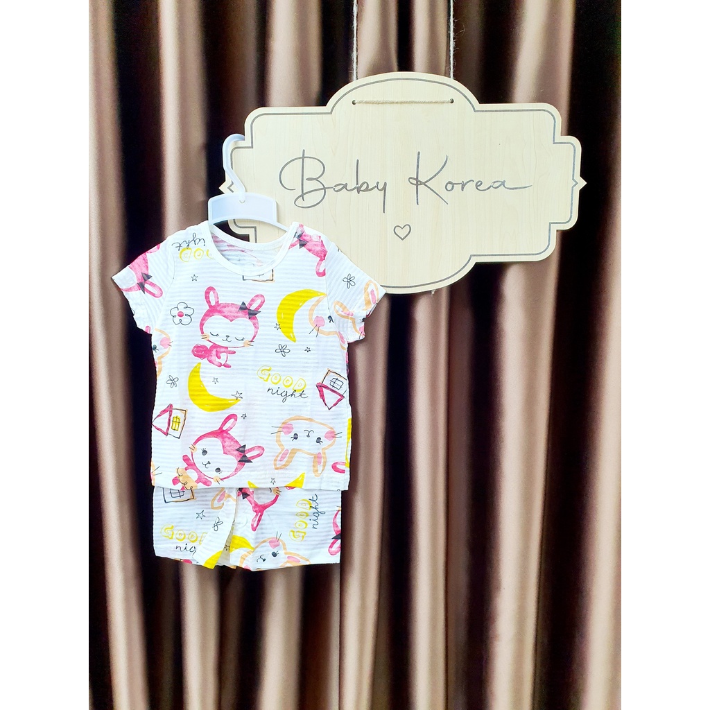 BỘ COTTON GIẤY CỘC TAY HÀN QUỐC CHO BÉ TRAI VÀ GÁI