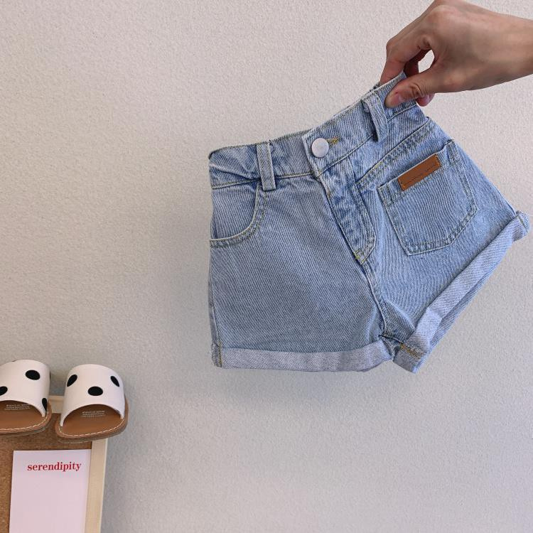 [Hàng Mới Về] Quần Short Denim Phong Cách Châu Âu Năm 2021 Dễ Phối Đồ Thời Trang Cho Bé Gái 5