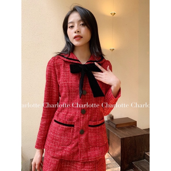 Set TWEED phối NHUNG Áo & Chân váy