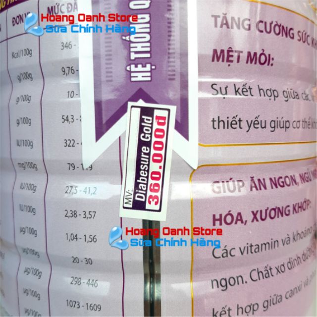 Sữa cho người tiểu đường - Diabesure gold 900g - Sữa dinh dưỡng cho người đái tháo đường - Tiểu đường