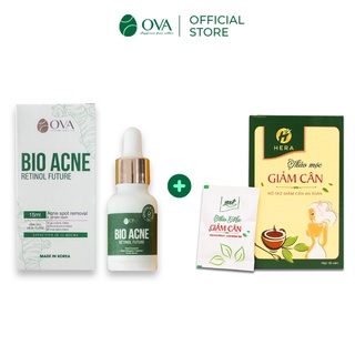 Combo Trà thảo mộc giảm cân HeraRise và Serum Bio Acne Ova chiết xuất hoàn toàn từ thiên nhiên