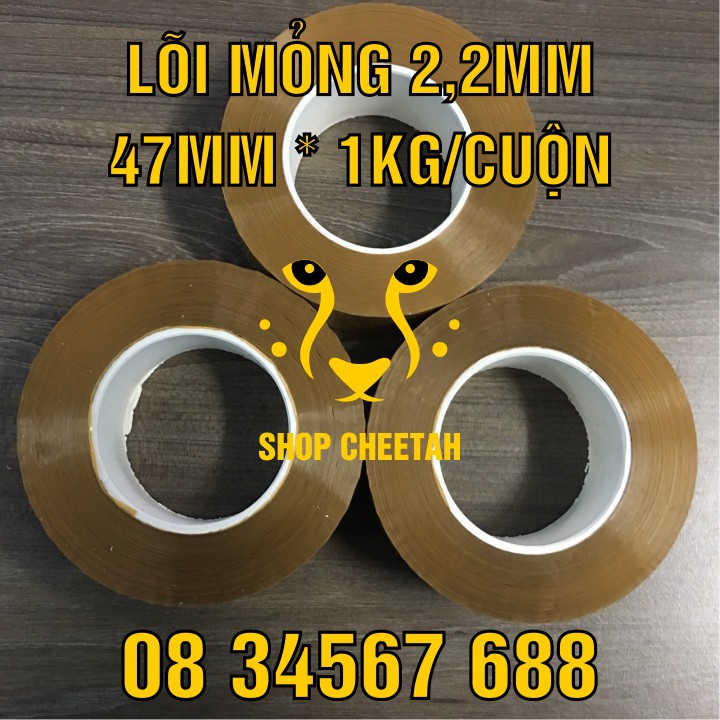 (Lõi 2,2mm x 0,5kg) Băng dính đục 0,5kg/cuộn – Màu đục - Lõi nhựa siêu mỏng 2,2mm – Siêu dai và dính