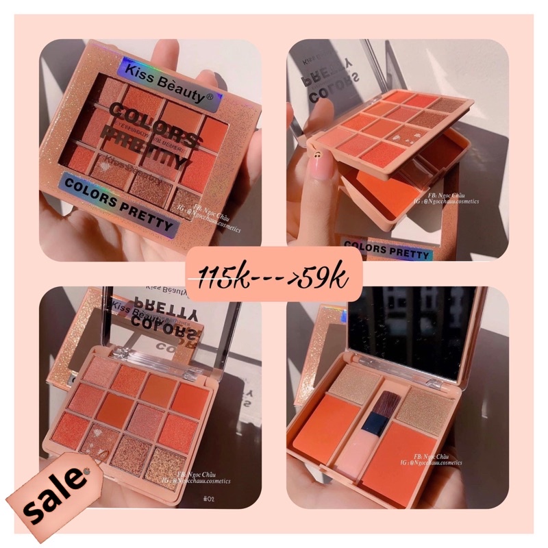 [SALE]Bảng Phấn Mắt Đa Năng -12 Màu Mắt + 2 Màu Má Hồng + 2 Màu Highlight