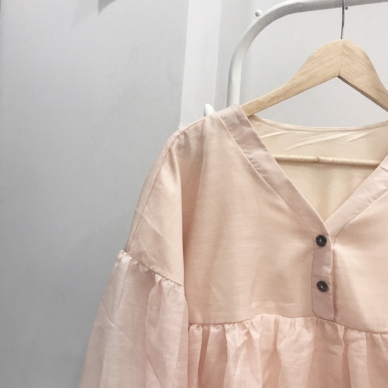 Áo babydoll hồng be | BigBuy360 - bigbuy360.vn