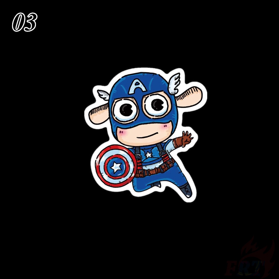 Bộ 1 / 5 Miếng Dán Graffiti Hình Siêu Anh Hình Marvel Captain America Chống Thấm Nước