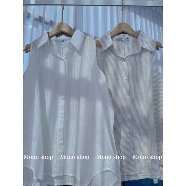 [Mã SKAMLTSM9 giảm 10% đơn 99K] áo sơ mi hở vai dài tay, áo hở vai dài tay sọc cổ đức (ảnh thật/sẵn)