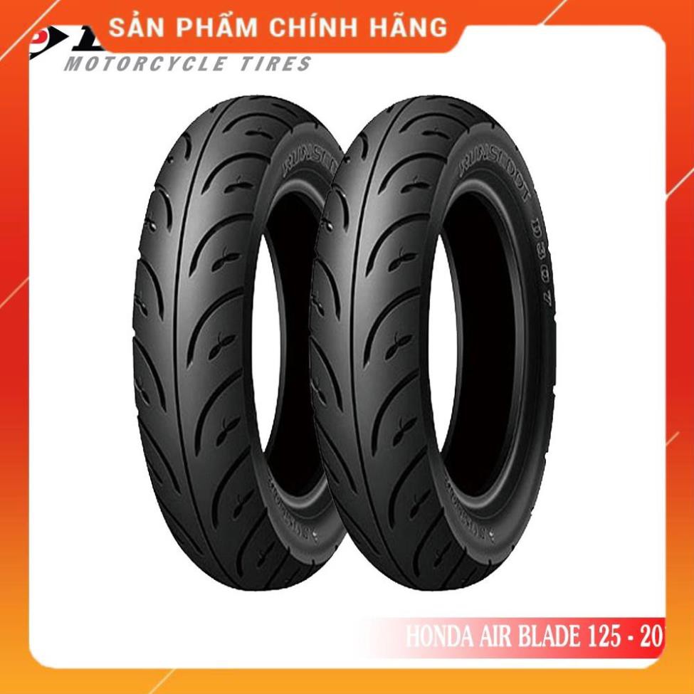 Cặp lốp ( Vỏ ) xe HONDA AIR BLADE 125 2016 DUNLOP TRƯỚC 80/90-14 D307 và SAU 90/90-14 D307 _ Lốp Trung Thành