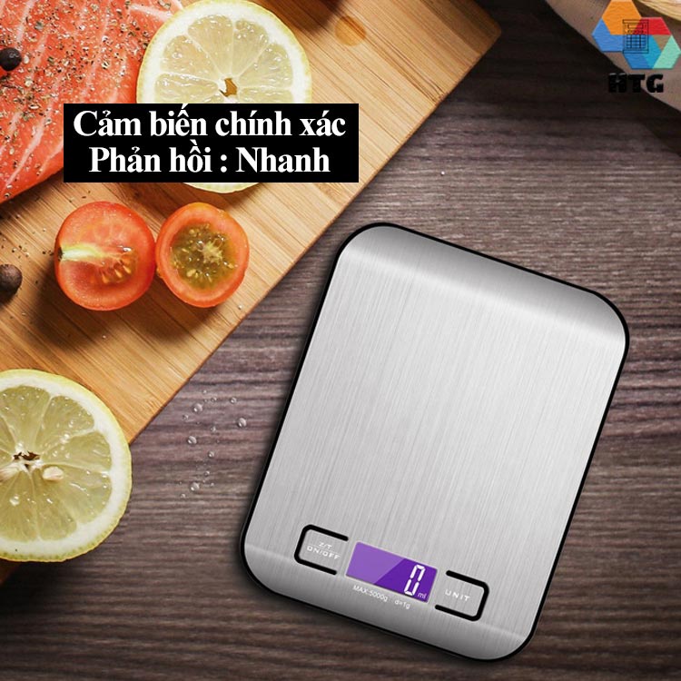 Cân điện tử tiểu ly nhà bếp dinh dưỡng 5kg/1g bề mặt chống rỉ, nước, màn hình LCD sắc nét, đã bao gồm 2 pin AAA tặng kèm